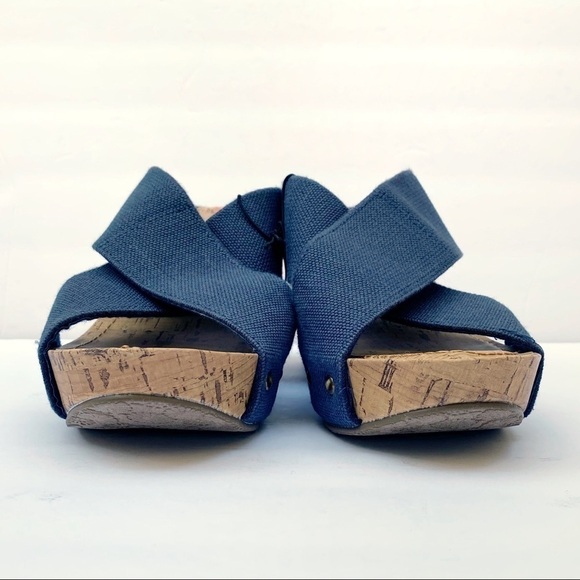 Esprit Crisscross Navy Blue Espadrille Wedge - Picture 4 of 11
